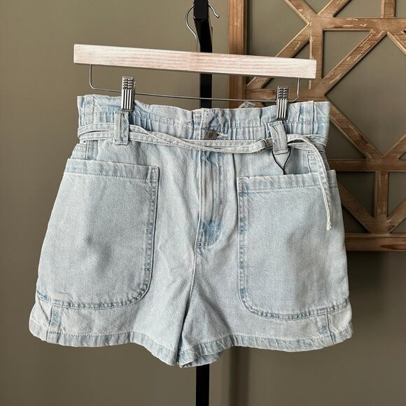 Zara Denim Paper Bag Shorts - Size 4 NWT - Picture 2 of 4